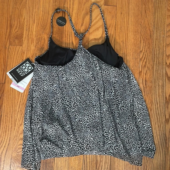 Coco Reef Current Printed Mesh Bra-Sized Tankini Top Swimsuit Cheetah 38D NWT - Picture 3 of 7